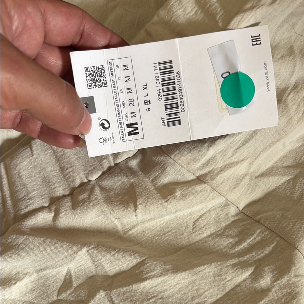 NWT Zara Cream Wide-Leg wrap Pants - Picture 5 of 7